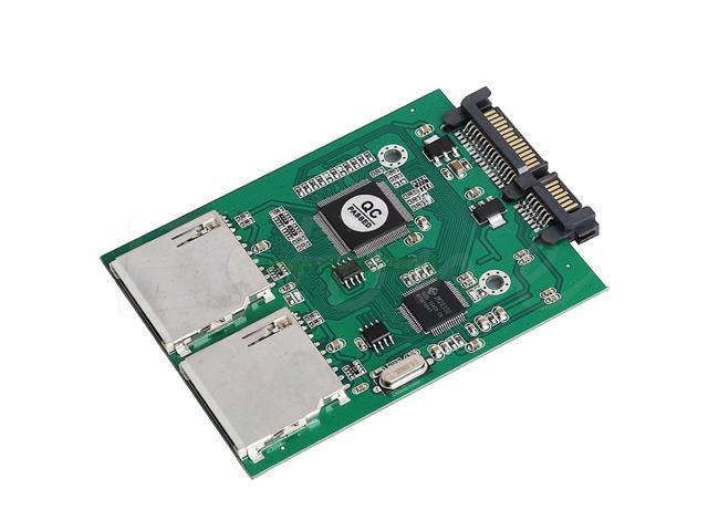 2 SD to SATA Tekit 2-Port Dual SD SDHC MMC RAID to SATA Converter Adapter for Any Capacity SD Card,Dual SD Memory Card to 7+15 Pin 22pin SATA Male Convertor Adaptor 