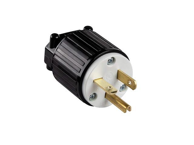 Black AC 250V 15A Screw Lock Generator Plug Socket Cable Adapter 