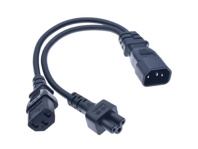 Tekit C14 To C5 C13 Y Splitter Power Plug Cord Single Iec 320 C14