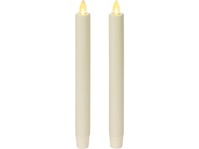 Luminara Energy Efficient Moving Flame Indoor LED Taper Candle, Set of 2 - White - Newegg.com