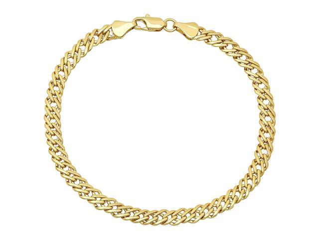 5mm 14k Gold Plated Link Bracelet, 8 