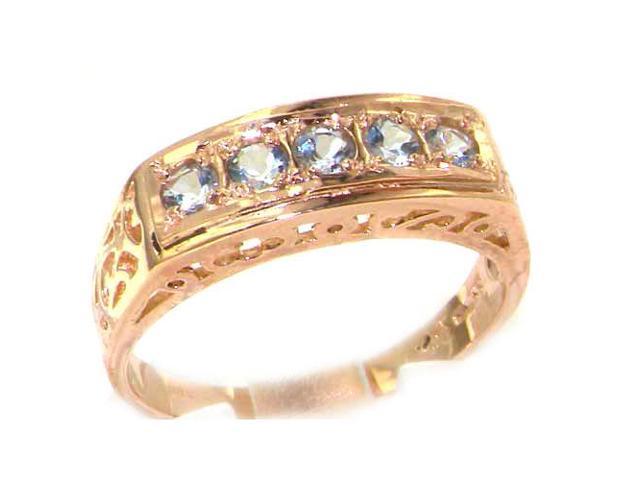 Luxury 9k Rose Gold Aquamarine English Eternity Band Ring Size 8 Finger Sizes 5 To 12 Available Neweggcom - 