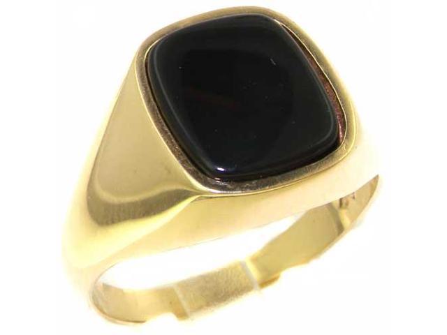 Luxury 9k Yellow Gold Mens Cushion Cut Onyx Signet Ring Size 9 Finger Sizes 8 To 12 Available Newegg Com