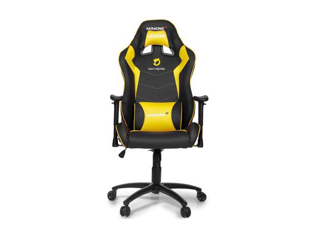 Akracing Ak-DIGNITAS-MAX Ergonomic Series Executive Racing Style Computer Gaming Office Chair with Lumbar Support and Headrest Pillow Included - Team Dignitas Edition (Black/Yellow)
