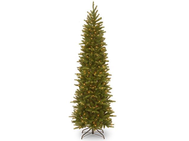 Photo 1 of 7.5 ft. Grand Fir Pencil Slim Tree with Clear Lights