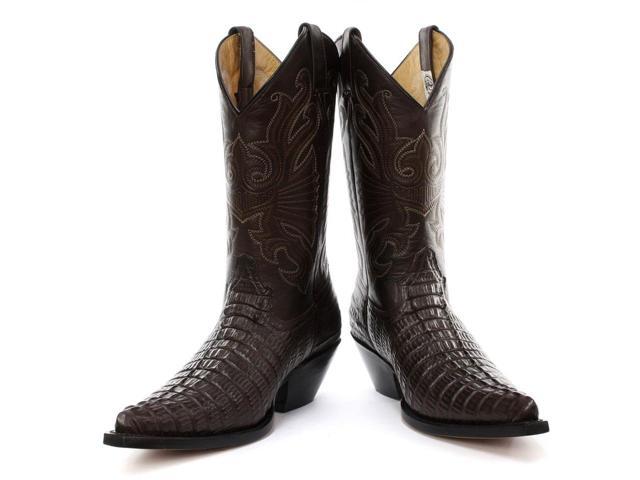 Grinders Womens Indiana Black Real Leather Cowboy Western Pointed Toe Boots