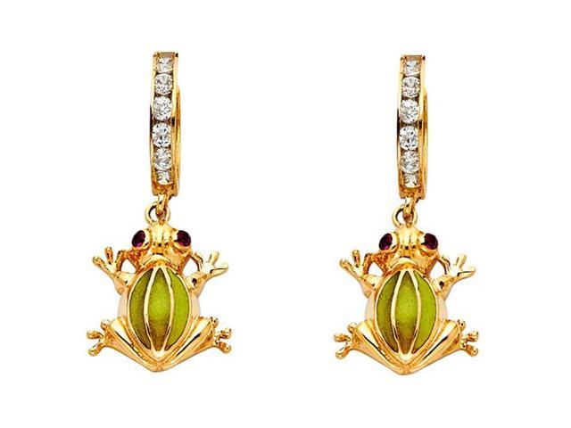 gold frog earrings