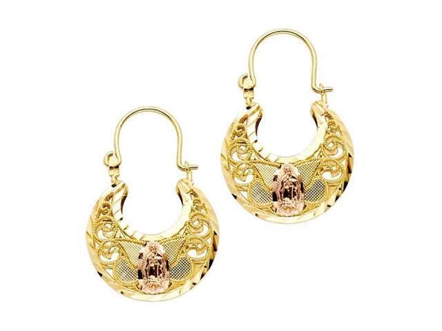 virgin mary gold earrings