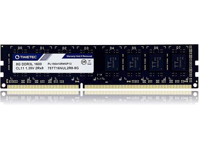 8GB Timetec Hynix IC 8GB DDR3L 1600MHz PC3L-12800 Non ECC Unbuffered 1.35V/1.5V CL11 2Rx8 Dual Rank 240 Pin UDIMM Desktop PC Computer Memory Ram Module Upgrade 