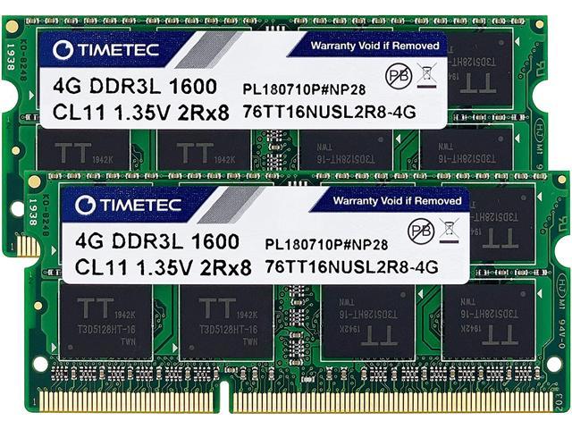 Timetec Hynix IC 8GB Kit(2x4GB) DDR3L 1600MHz PC3L-12800 Non ECC Unbuffered 1.35V CL11 2Rx8 Dual Rank 204 Pin SODIMM Laptop Notebook Computer Memory Ram Module Upgrade(8GB Kit(2x4GB)