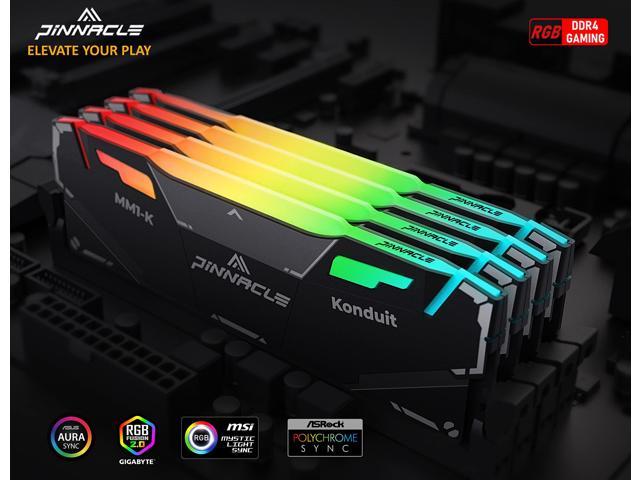 Timetec Pinnacle Konduit RGB 128GB KIT(4x32GB) DDR4 3200MHz PC4-25600  CL16-18-18-38 1.35V Dual Rank Compatible for AMD and Intel Desktop Gaming  PC