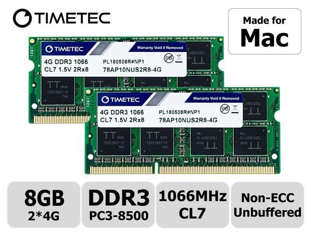 Crucial 8GB KIT 2X4GB PC3-8500S DDR3-1066Mhz 204Pin SO-DIMM Laptop Memory Ram
