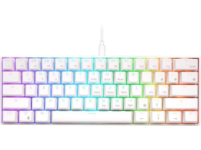 ROYAL KLUDGE RK61 Wired Gaming Keyboard RGB Backlit Ultra-Compact Brown White PC Game Controllers - Newegg.com
