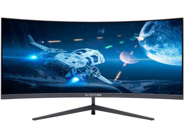 Metal Black Sceptre 30-inch Curved Gaming Monitor 21:9 2560x1080 Ultra Wide Ultra Slim HDMI DisplayPort up to 200Hz Build-in Speakers C305B-200UN