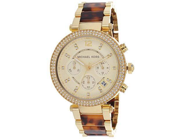 michael kors watch with tortoise shell band