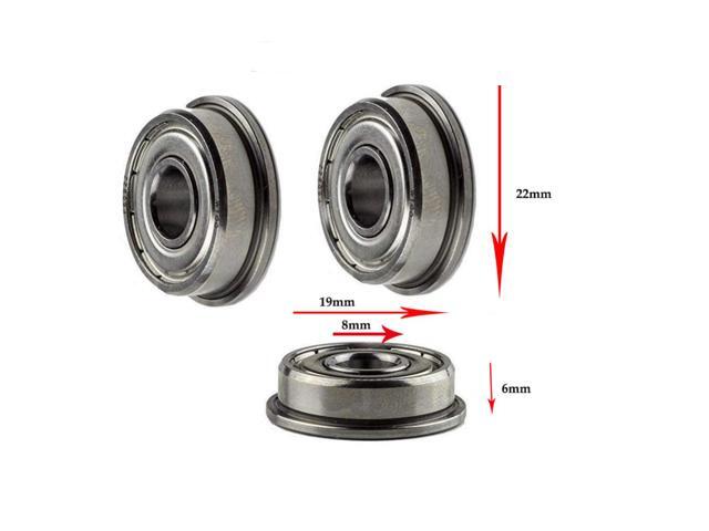 10Pcs Sealed Flanged Ball Bearing Miniature Metal Shielded for Industry Machine