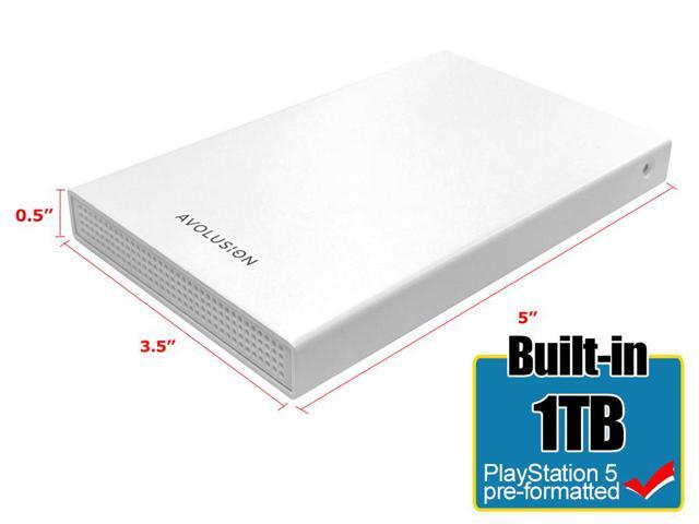 Avolusion HD250U3-WH 1TB USB 3.0 Portable External Gaming PS5 Hard Drive - White (PS5 Pre-Formatted) - 2 Year Warranty