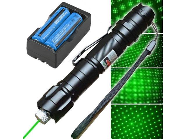 900Miles Assassin Green Laser Pointer Pen Adjustable Beam+Batt+Charger+Goggles 