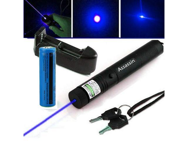 2PC 405nm Astronomy Blue Purple Laser Pointer Pen 900Miles Range+2x18650+Charger 