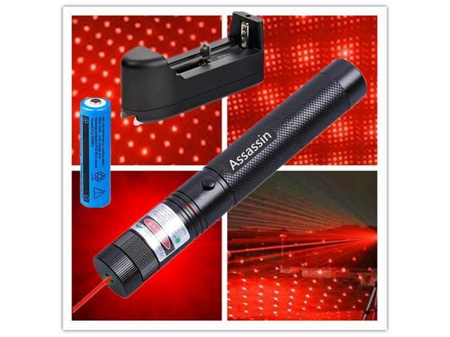 18650 Battery 650nm 303 Red Laser Pointer Pen Visible Beam Light Charger USA 