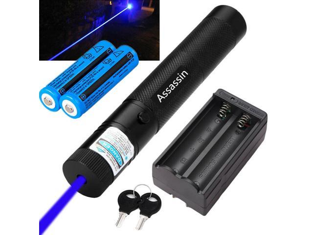 500Miles Blue Purple Laser Pointer Pen 405nm Lazer Beam Light+2x18650+Dual Char 
