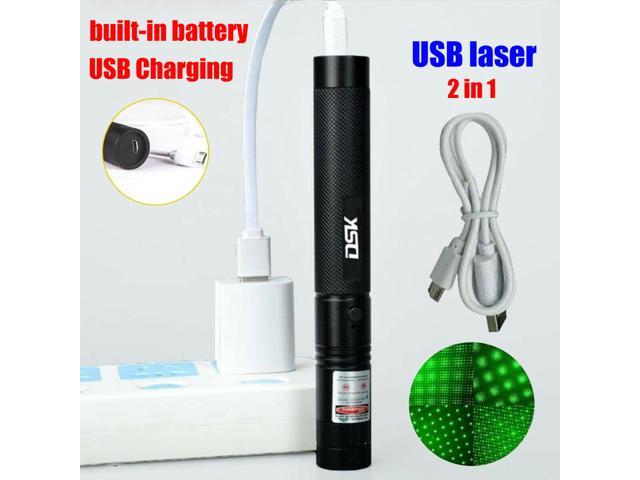 USB Rechargeable 990Miles Green Laser Pointer Pen 532NM Visible Beam Light 1mw 