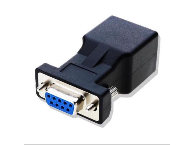 DB9 9-Pin Serial Port Male to RJ45 Female Cat5e//6 Ethernet RJ45 To RS232