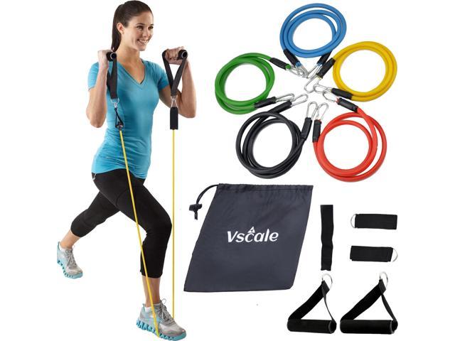 11pcs Exercise Fitness Set Resistance Bands Tube Workout Bands Strength Training 