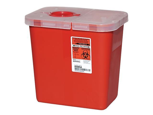 Covidien SRHL100990 Kendall Sharps Containers with Hinged Lid, 10