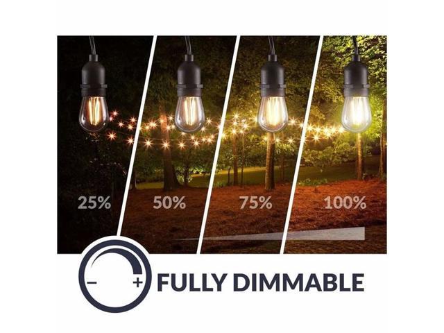 LED String Lights with Weatherproof Technology, Dimmable with Wireless Remote  Control, 48ft and 16 (15+1 free) LED Light Bulbs Included - Newhouse  Lighting