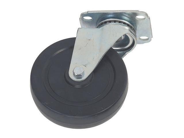 ZORO SELECT 4W906 Swivel NSF-Listed Plate Caster,Rubber,4 in.,165 lb.