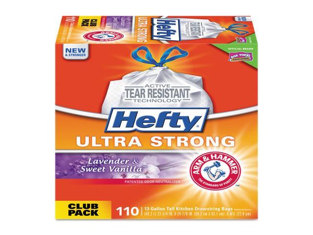 Hefty Strong Tall Kitchen Bags, Drawstring, Strong, 13 Gallon, Club Pack - 120 bags