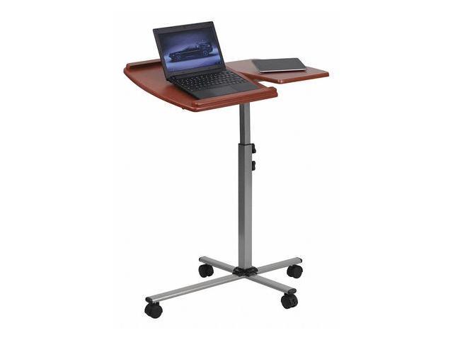 Photo 1 of Angle and Height Adjustable Mobile Laptop Computer Table with Cherry Top