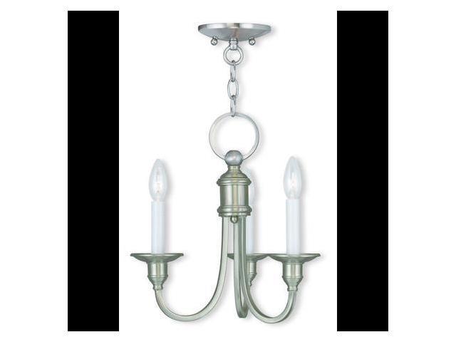 LIVEX LIGHTING 5143-91 Cranford 3 Light Brushed Nickel Convertible