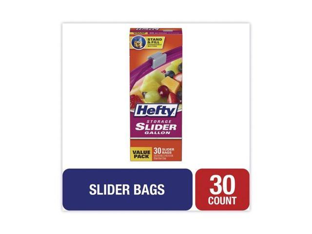 Hefty Slider Bags Storage 1 gal 1.5 mil Clear 30/Box R81430