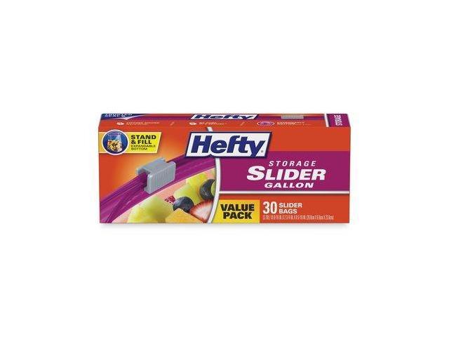 Hefty Slider Bags Storage 1 gal 1.5 mil Clear 30/Box R81430