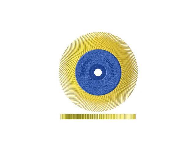 Yellow 80 Grit Radial Bristle Discs 6in Curved Bristles DEDECO 1878