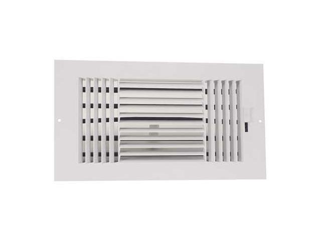 Zoro Select 4jru3 10 X 6 Sidewall Ceiling Register 3 Way White
