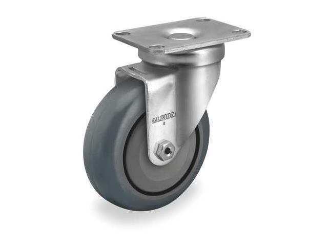 ZORO SELECT 1UHW8 Swivel Plate Caster,Rubber,3 in,200 lb,C