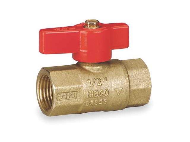 NIBCO GB2A 1//2/" FNPT Brass Gas Ball Valve Inline