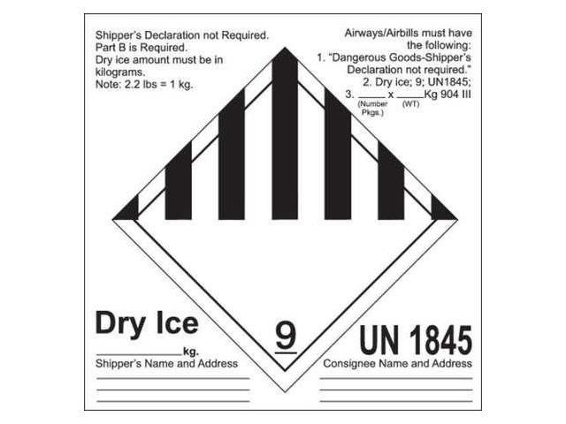 Dry Ice Label Printable