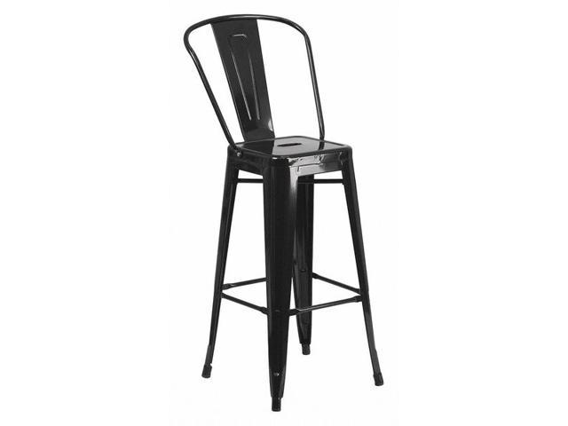 Photo 1 of ***no back***Commercial Grade 30" High Black Metal Indoor-Outdoor Barstool with Removable Back