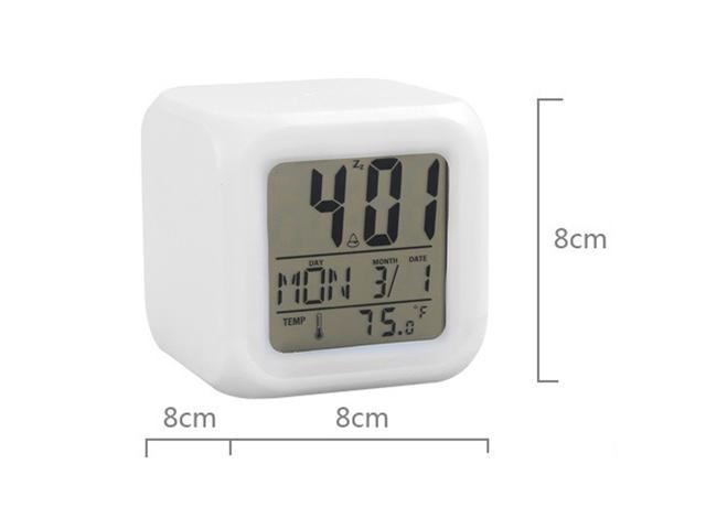 NEW Glowing LED Clock Color Change Light Digital Display Temperature Cube Touch 
