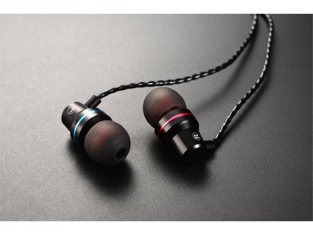 Schwarz QKZ DM1 In-Ear-Kopfhörer Stereo Ohrhörer 108dB mit Mikrofon Headset für alle Smartphones MP3-Player Tablets Ausbalancierter Klang mit verstärktem Bass Sound 