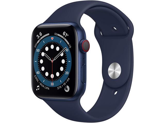 Apple Watch Series 6 44mm Blue Aluminum Case with Deep Navy Sport Band GPS + Cellular M07J3LL/A