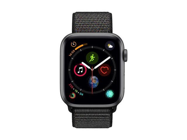 Apple Watch Series 4 44mm Space Gray Aluminum Case Black Sport Loop GPS MU6E2LLA