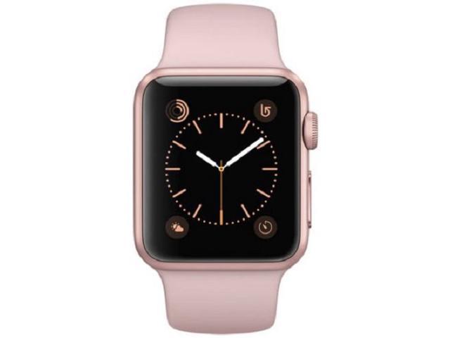 apple watch series 3 gps 38mm gold aluminum case with pink sand sport band