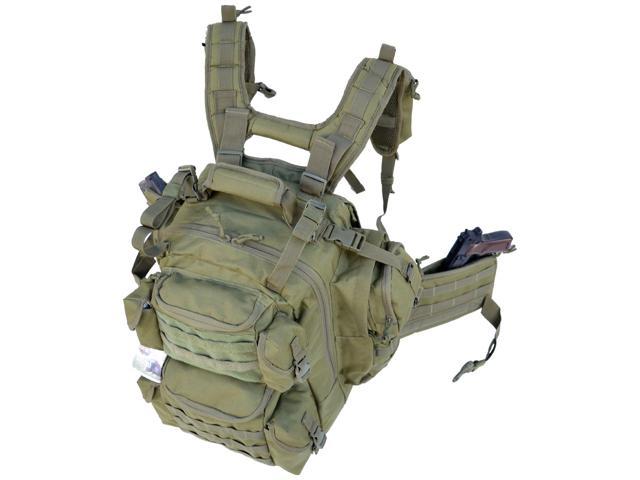 olive green military backpack