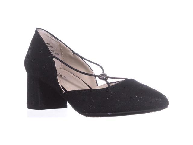 black glitter kitten heels