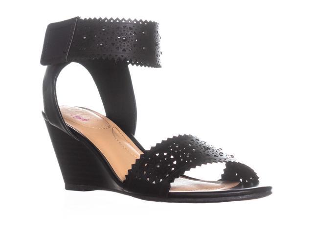 xoxo black wedge sandals